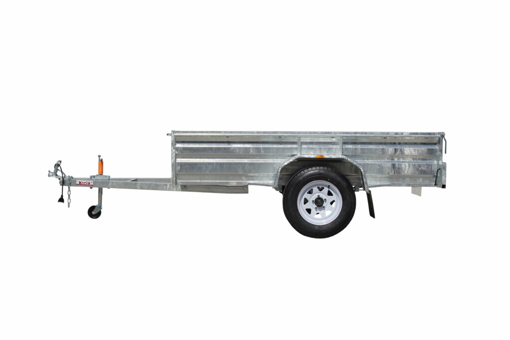 8x4 high side galvanised box trailer with reinforced sides and heavy duty frame for reliable transport in Tasmania
