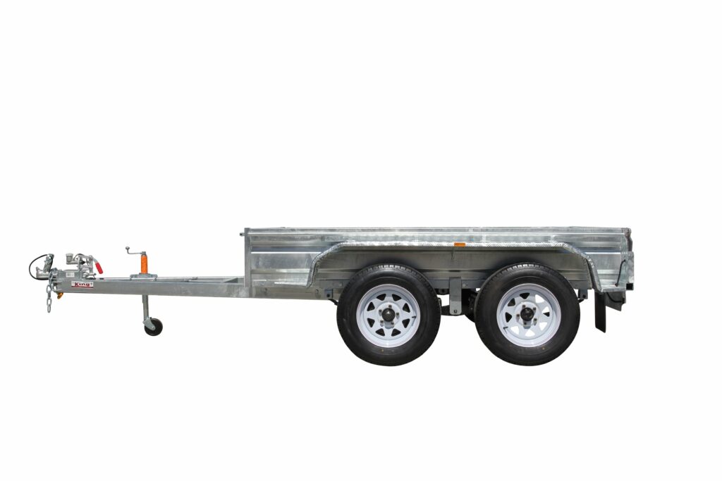 8x5 low side galvanised tandem box trailer with reinforced frame for reliable heavy duty transport in Tasmania