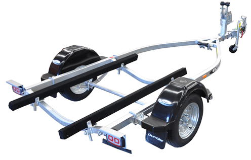 Galvanised box trailer parked outdoors with mesh cage and heavy duty frame for sale in Tasmania