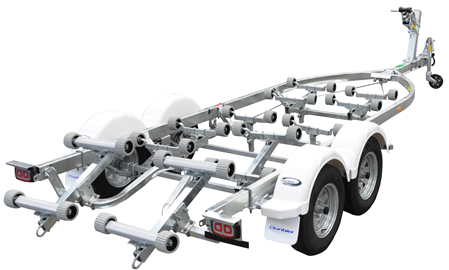 Galvanised tandem plant trailer with dual axle support and heavy duty loading ramps for machinery transport in Tasmania